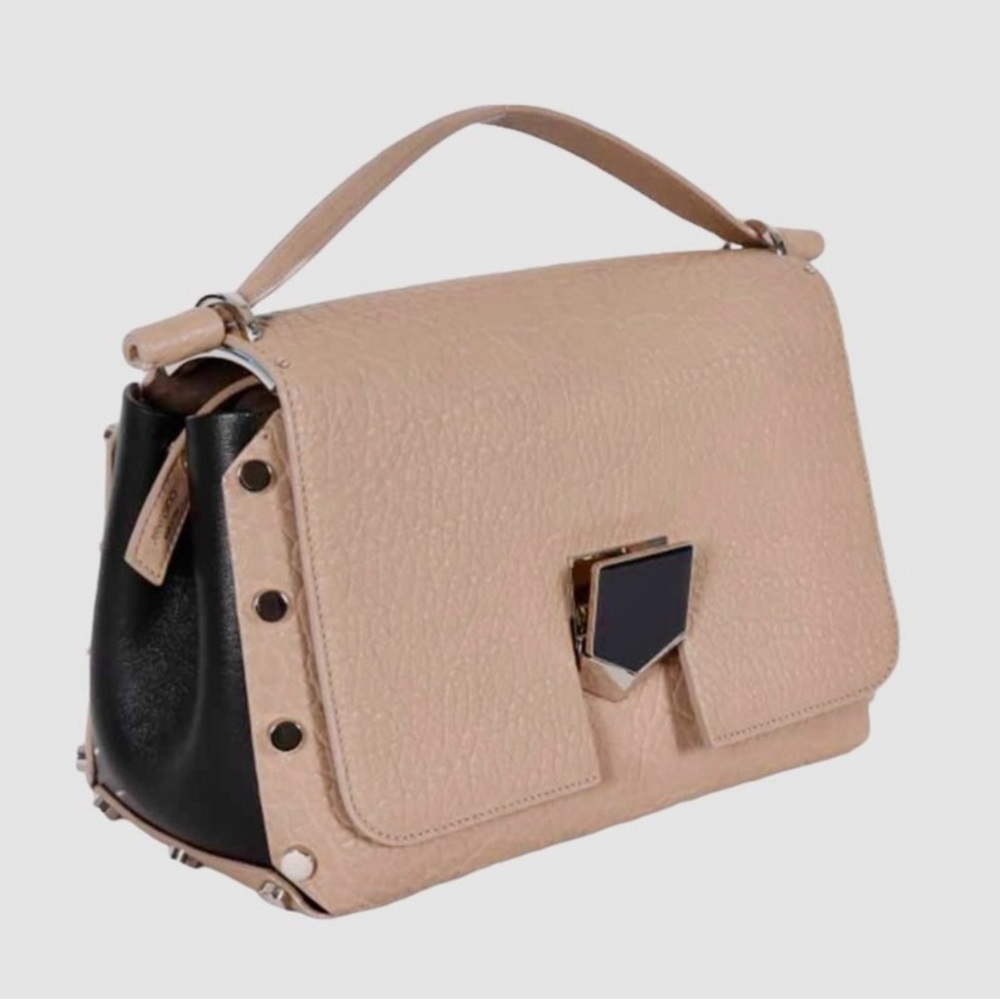 Jimmy Choo Lockett City Grainy Leather Beige Bag - Picture 4 of 14